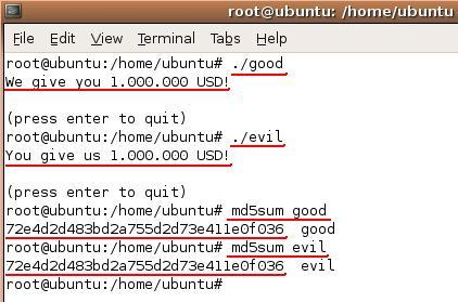 Ethical hacking MD5 töréspróba MD5 collision Xiaoyun Wang - 2004-08-17: Collisions for Hash Functions MD4, MD5, HAVAL-128 and RIPEMD - source code (Patrick