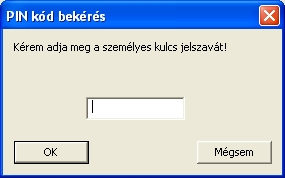 Privát kulccsal rendelkező tanúsítványok tárolóban való elhelyezése előtt meg kell adni a tanúsítvány adatainak eléréséhez szükséges azonosító kódot, mely nem azonos a tanúsítványhoz kapott PIN