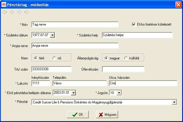 PSZÁF Elektronikus tagdíj-bevallás projekt Felhasználói kézikönyv 6/110 2.