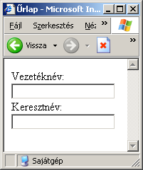 3.HTML 59. oldal 3.11. Űrlapok Az űrlapokat arra használhatjuk, hogy különböző módokon lehetőséget adjunk a látogatónak visszajelzésre, vagyis adatok megadására. A <form> elem más elemeket tartalmaz.