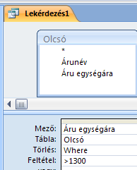 : www.pszfsalgo.hu, : radigyorgy@gmail.com, : 30/644-5111 Access 2007 Zárjuk és mentsük a lekérdezést. Ellenırizzük a TÁBLÁK objektumban az Olcsó nevő táblát.