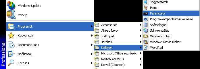 A megjelenő képernyőn az IPCONFIG paranccsal lehet lekérdezni a címet.