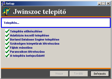 6. A telepítés megtörtént, a program az asztalról a Jwinszoc ikonnal elindítható. 7.