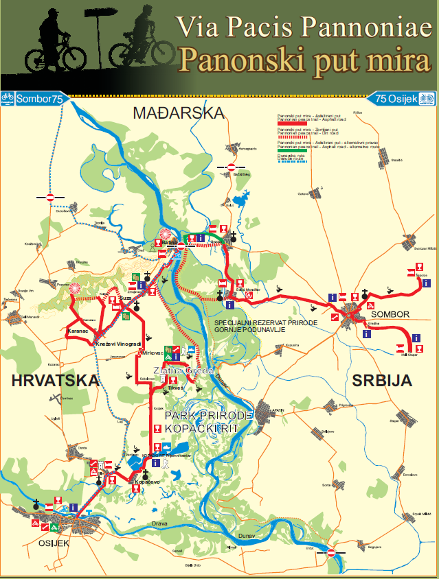 5.ábra: Pannon Béke kerékpáros túraútvonal (www.zlatna-greda.