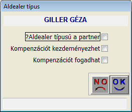 o Aldealer típusú partner felvitele A Kapcsolatok főmenü Aldealer típus menüpontjára kattintva az alábbi ablak jelenik meg (14. ábra): 14.