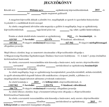 Plébániák kettős könyvvitelben