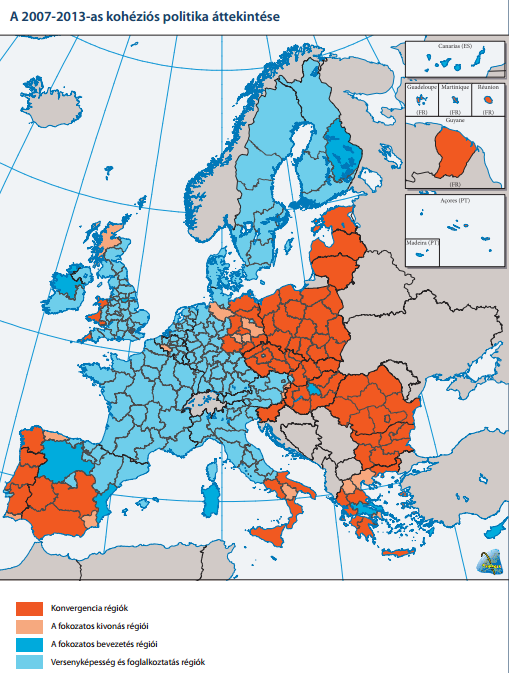 1. Konvergencia célkitűzés régiói Azon NUTS 2-s régiók, ahol