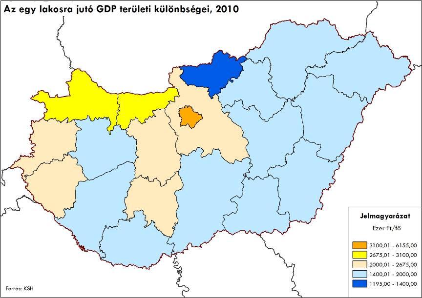3.1.2 Társadalmi-gazdasági jellemzők nagytérségi szinten 3.1.2.1 Az érintett megyék, régiók általános gazdasági ereje A magyar gazdaság a 2000-es évek elején még a régió éllovasa volt a gazdasági növekedés ütemét tekintve, évi 4 %-ot meghaladó növekedéssel.