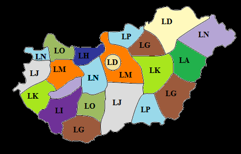 sáv) és a MA02 (L sáv) terveknek megfelelően rendelkezésre álló T-DAB frekvenciablokkok Magyarországon 6 körzetből álló országos lefedettség a 1,5GHz sávban (L sáv) 21 körzetből álló országos