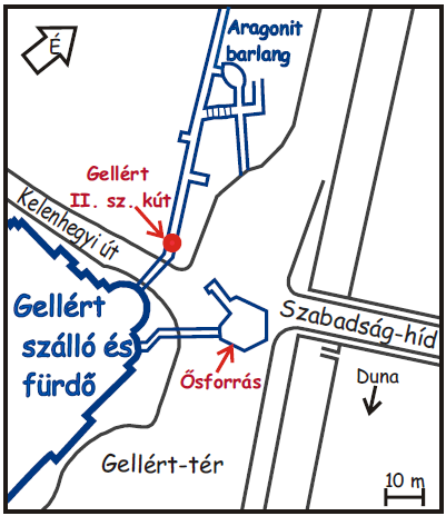 A Gellért-fürdőhöz tartozik az Ősforrás, vagy más néven a Gellért I. számú forráscsoport, és a Gellért II. számú fúrás.