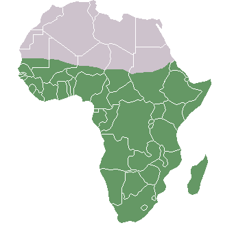Az új stratégiai megállapodás különösen a fekete-afrikai térség számára fontos. 4.4. Az EU és a fekete-afrikai térség 49 : 8. ábra Fekete-Afrika Afrika térképén: Forrás: http://hu.wikipedia.
