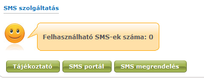 8.7. Üzenetfogadás SMS-ben Az e-mailes üzenetek fogadásán túl, a hallgatóknak lehetősége van SMS formájában is igényelni a különböző típusú üzeneteket.