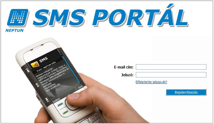 Ismertető ablak 8.7.2. Neptun SMS szolgáltatás felület A www.neptunsms.