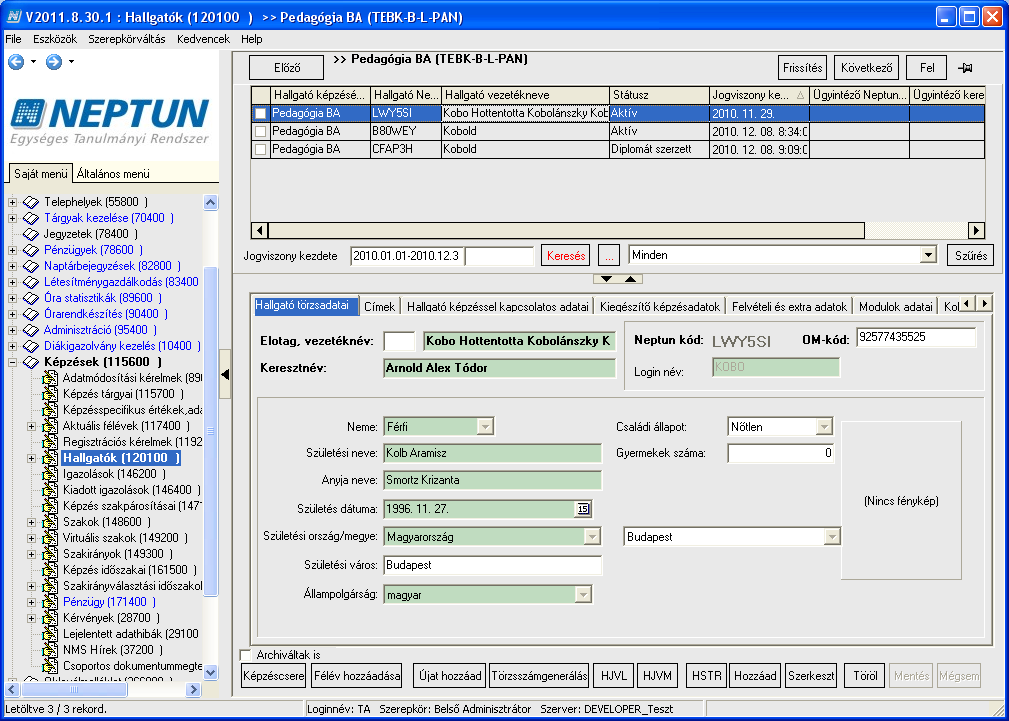 - Ha konkrét intervallumot írunk be, akkor a program az adott intervallumon belül keres. (Pl.: 2006.05.