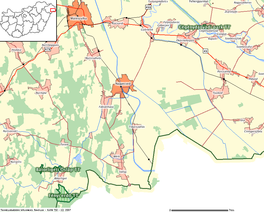 23 2.2.7. Általános tájvédelem A tájképet az eolikus felszínformák (főként a futóhomokkal fedett hordalékkúp síkság) és a Kraszna határozza meg.