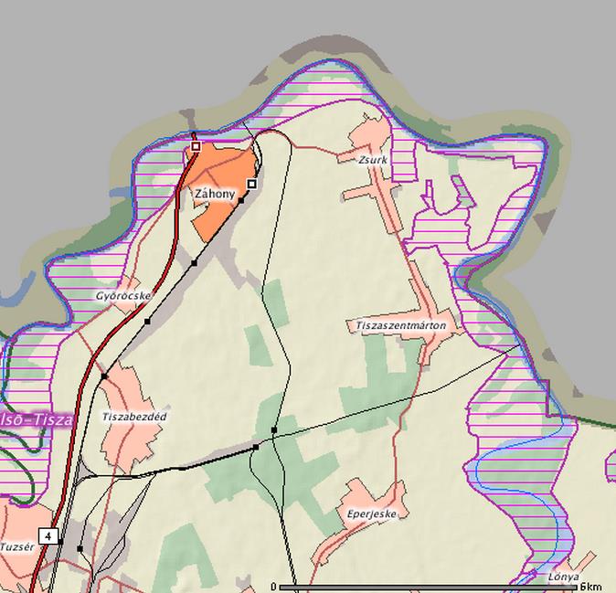 1.12.3.1.2 Térségi jelentőségű tájképvédelmi terület Záhony város Településrendezési Terve alapján 147,97 ha területű térségi jelentőségű tájképvédelmi terület került lehatárolásra, melyet térképileg