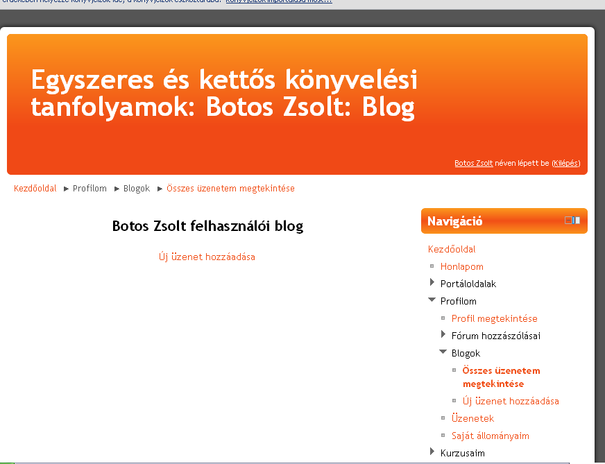 Fórum hozzászólásai oldalon láthatod a saját hozzászólásaidat, amelyeket különböző témákban írtál. (19. ábra) 19.