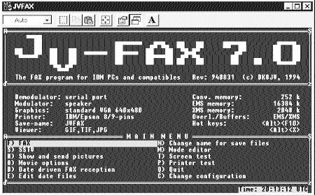 100 JVFAX SSTV módok: fekete-fehér 8, 16, 32 sec Robot 72 sec color Wraase 24, 48, 48 quasi, 96, 120, 180 sec Martin 1 és 2 Scottie 1, 2 és DX Hardware igény:dos verzió 3, vagy ennél magasabb, SVGA