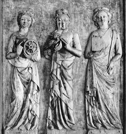 Szent Katalin, Szent Margit és Szent Ágnes Készült: 1360-80