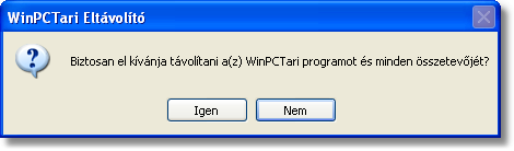 A WinPCTari program 8 Az újraindítás igénye operációs rendszertől függő. A telepítő program minden esetben megvizsgálja az operációs rendszert és ha szükséges javasolja a számítógép újraindítását.