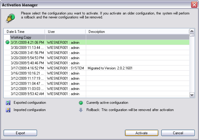 98 hu Globális Configuration Clientablakok Bosch Video Management System Exportálás Erre kattintva megjelenik egy párbeszédpanel, ahol beírhatja az exportálandó konfigurációs fájl nevét.