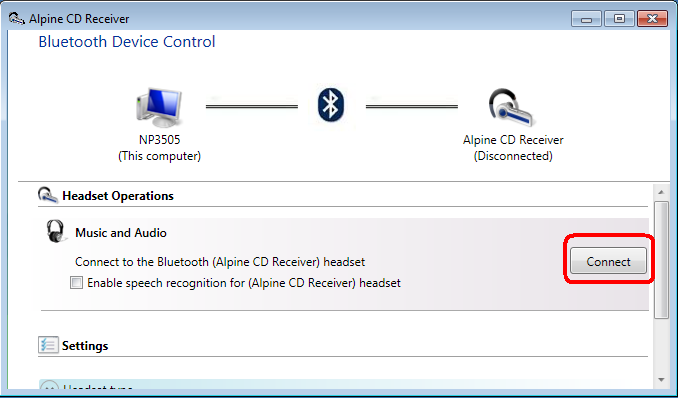 4. Problémák esetén... Szüntesse meg a kapcsolatot a 2 eszköz között a Bluetooth Device Control menüben (36. ábra). (36. ábra) "(Disconnected)" felirattal fog megjelenni az Alpine CD Receiver (ábra 37).