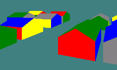 2. ábra B1 modell A modelleket a teszt programban egy-egy objektumként dolgoztuk fel, amelyhez a SketchUp modellt átalakítottuk, külön szöveges állományban tárolva a pontok x,y,z koordinátáit és a