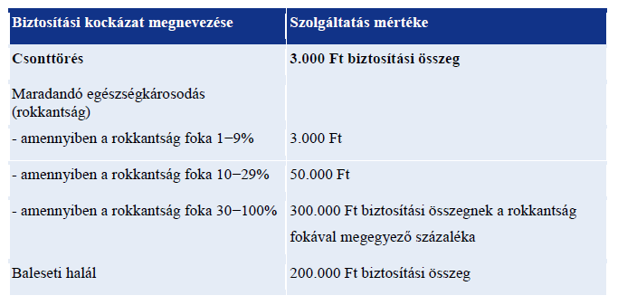 MELLÉKLETEK, MINTÁK Tájékoztató az állam által finanszírozott általános gyermek- és ifjúsági balesetbiztosításról Az állam minden magyar állampolgárságú gyermek részére gondoskodik 3 18 éves korig a