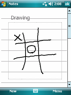 Rajzolás a képernyőre A képernyőre az íráshoz hasonló módszerrel rajzolhat. 1. Érintse meg a Menu Draw menüpontot a rajz mód engedélyezéséhez. A művelet elvégzése előtt a ( ) jel jelenik meg. 2.