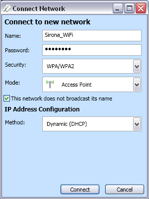 3.4.2.3 WiFi modul csatlakoztatása rejtett WiFi hálózatba A rejtett WiFi hálózatok nem kerülnek automatikusan megjelenítésre a hálózatok listájában.