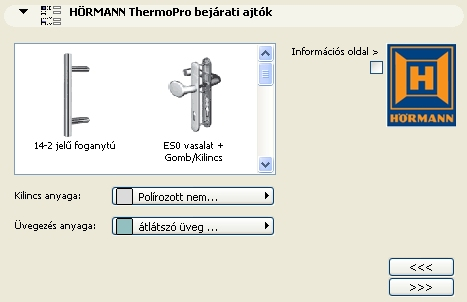 2.5 A ThermoPro bejárati ajtók paraméterei 1.