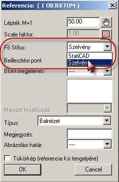 Szelvény objektum A referencia stílusa Gyors parancs: Ctrl + Jg a referencián A bedobott referencia megjelenését (stílusát) könnyen tudjuk módosítani a Referencia tulajdonságpaneljén.