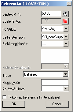 Szelvény objektum Referencia típusok váltása Gyors parancs: Ctrl + Jg a referencián Ha véletlenül rossz referencia típust raktunk be a rajzba, akkor is könnyen a megfelelőre válthatunk, mert a