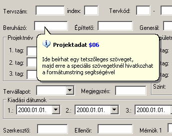 Projekt adatok kezelése Projekt adatok kezelése A projektadatokat egyetlen helyen, a beállítások panelen tarthatjuk karban, és az új Speciális szöveg objektummal bárhol (pl.