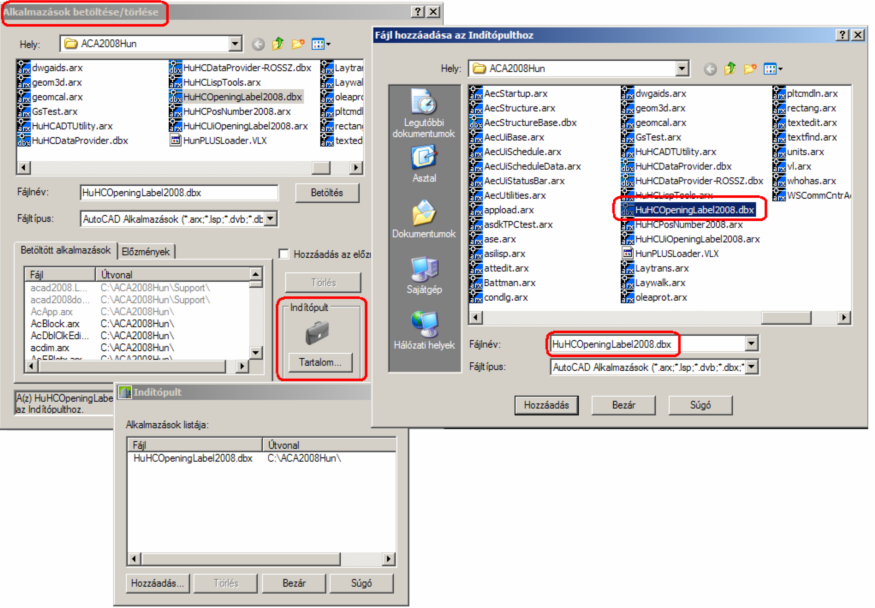 Figyelem! A fenti Registry fájl elsősorban a normál magyar AutoCAD 2008-hoz való hozzáadáshoz van előkészítve. Nem magyar AutoCAD 2008 esetén további módosításokra van szükség a REG fájl első sorában.