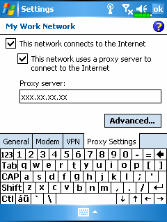 A vezeték nélküli hálózat "Wireless Network" konfigurálása (Proxy beállítása) A hálózat beállításához szükség van egy IP címre, a DNS névszerver IP címére, és a csatlakozáshoz használatos port számra.