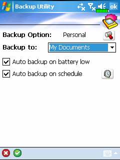 ❷Mégsem Cancel gomb ❸OK gomb ❶ ❷ ❸ ❹ Ha kipipálta az Auto backup files, klikkeljen a ikonra.