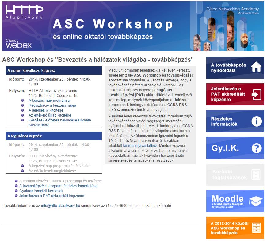 ASC Workshop és oktatói