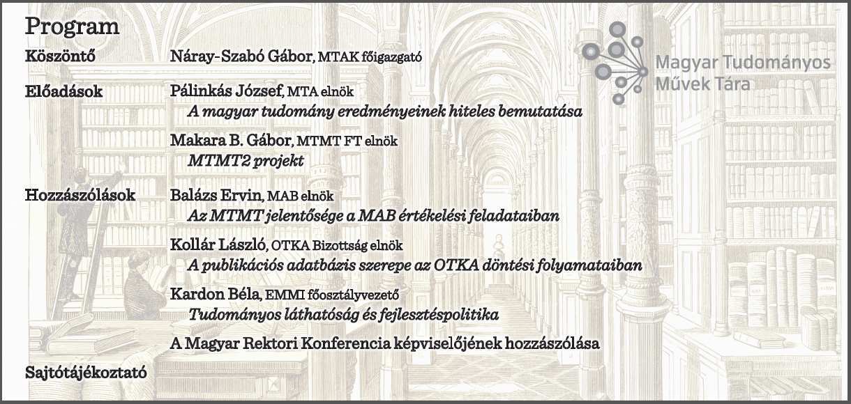 Magyar Tudományos Művek Tára (MTMT) publikációs adatbázis szolgáltatások