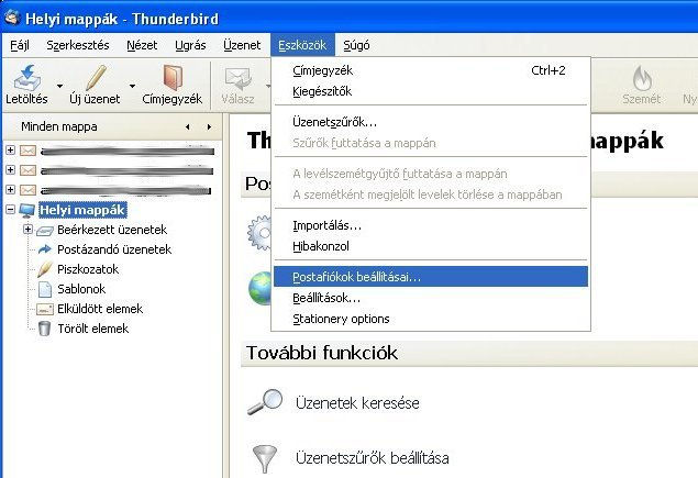 3. Mozilla Thunderbird A Mozilla Thunderbird népszerő, ingyenesen elérhetı levelezıkliens. A 2.0.