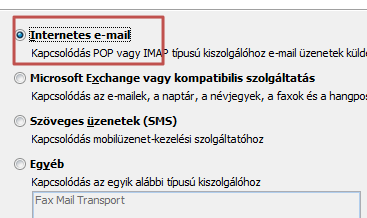 2.2 Microsoft Outlook 2010 beállítások Válasszuk ki a Fiók hozzáadása menüpontot: majd a