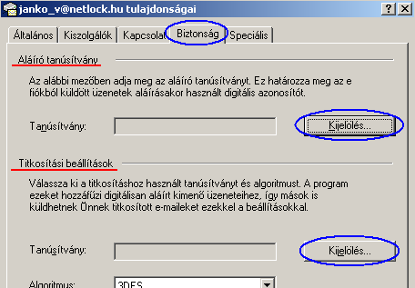 8.5. Tanúsítványok és kulcsok beállítása levelezéshez és titkosításhoz Ahhoz, hogy az Outlook Express 6 levelezőprogramban tanúsítvánnyal aláírva és titkosítva is küldhessen levelet, a következő