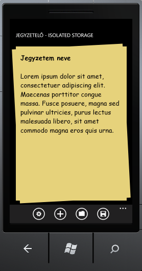 8. Adatkezelés public void CreateDirectory(string directoryname_in) try IsolatedStorageFile myisolatedstorage = IsolatedStorageFile.GetUserStoreForApplication(); if(!string.isnullorempty(directoryname_in) &&!
