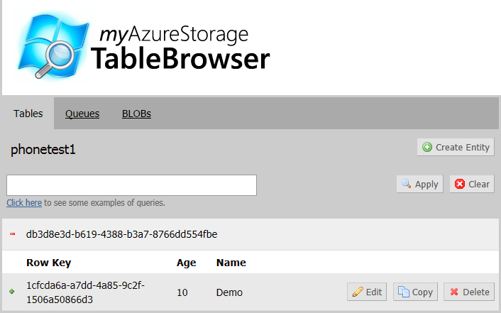 Adattárolás Windows Azure-ban catch (Exception ex) this.dispatcher.begininvoke(() => MessageBox.Show(ex.ToString())); Teszteljük az alkalmazást!