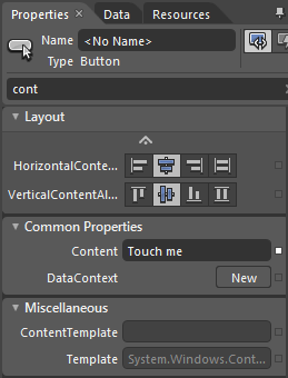 Alapvető WP7 vezérlők Parancsvezérlők A Button vezérlő használata A Toolboxon duplán a Button ikonjára kattintva (3-7 ábra), megjelenik egy gomb az alkalmazás felületén.