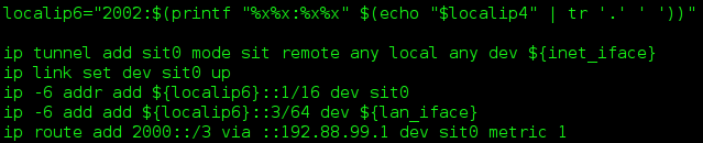 SIT tunnel iproute2 parancsok a helyi IPv6-os hálózatnak a