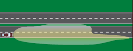 50-90 km/h között) Jobb és bal fényszórók: alap állapot Fénycsóva: hosszabb, keskenyebb : normál fényszórókhoz hasonló üzemmód Autópálya mód (90 km/h felett