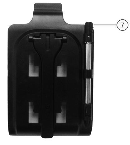 9 Front View (1) (1) Battery Charge Indicator Top View (5) Power Left View (7) Stylus (2)