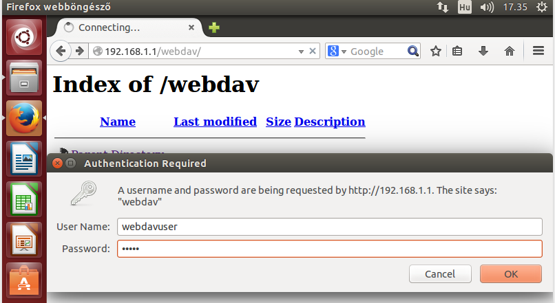 8.3. Tesztelés Teszteljük a konfigurációt egy parancssoros WebDAV klienssel.