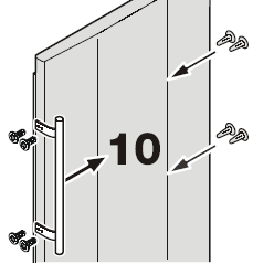 Ajtónyitási irány megváltoztatása 1. csavarozza ki a sarokvas csavarját 2. emelje meg az ajtót, tolja el jobbra és vegye le 3. az alsó ajtótartó csapszeget forgassa el 180 o -kal és húzza ki 4.